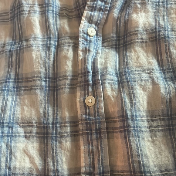 Black Brown linen button down shirt - Picture 4 of 4